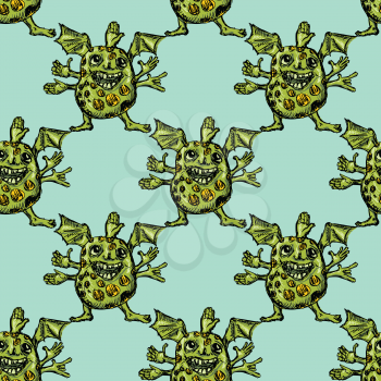 sample of seamless background with monster