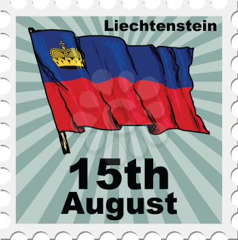 post stamp of national day of Liechtenstein