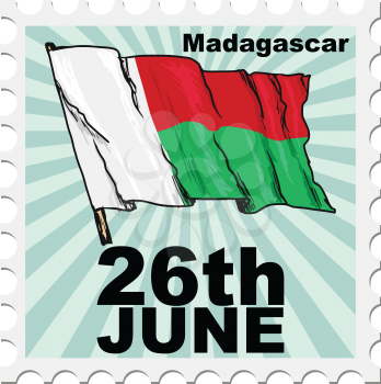 post stamp of national day of Madagascar