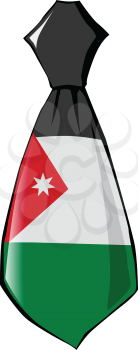 necktie in national colours of Jordan