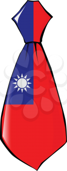 necktie in national colours of Taiwan