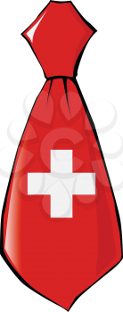 necktie in national colours of Switzerland