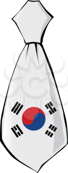 necktie in national colours of South Korea