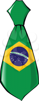 necktie in national colours of Brazil