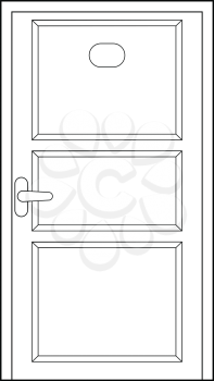 outline illustration of closed door, front view