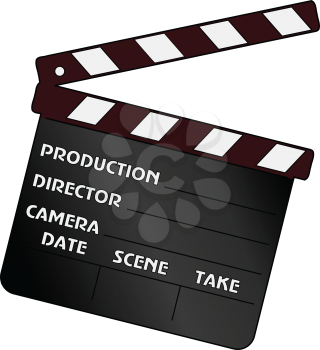 vector illustration of movie clapper, cinema object