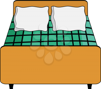 vector illustration of hotel bed