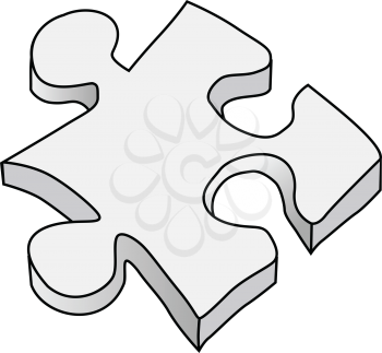 vector illustration of puzzle, 3d view