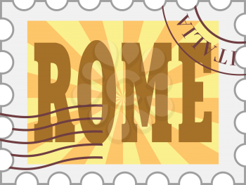 vector, post stamp of Rome