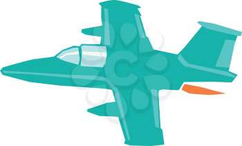 vector illustration of military jet airplane
