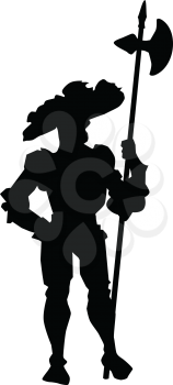 silhouette of armoured medieval knight