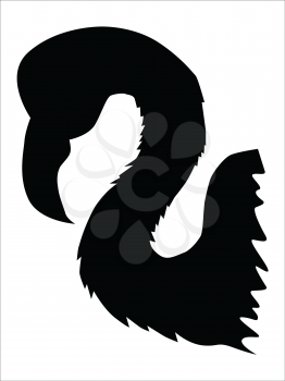 black silhouette of flamingo, wildlife motive