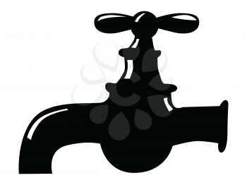 silhouette of faucet, motive of home life