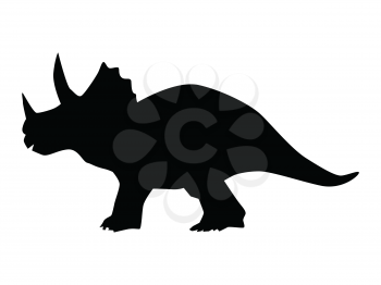 silhouette of triceratops, motive of prehistoric life