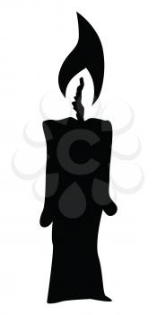 silhouette of candle, vintage motive
