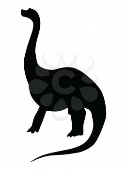 silhouette of brontosaurus, motive of natural history