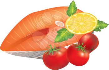 Royalty Free Clipart Image of a Salmon Steak