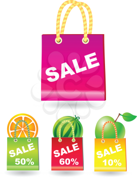 Royalty Free Clipart Image of a Set of Shopping Bags