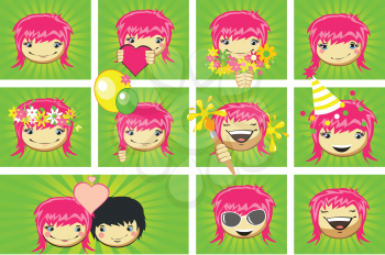 Royalty Free Clipart Image of Girls