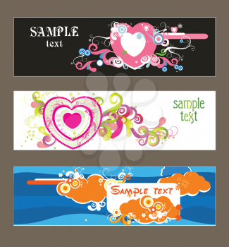 Royalty Free Clipart Image of Three Vector Background