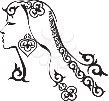 Royalty Free Clipart Image of a Woman's Profile