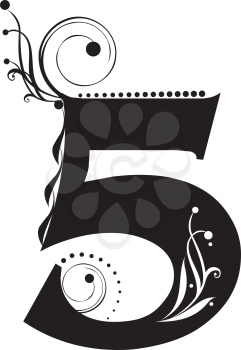 Royalty Free Clipart Image of the Number Five