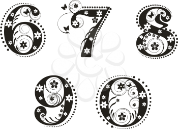 Royalty Free Clipart Image of Decorative Numbers