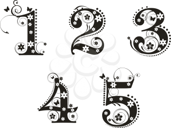 Royalty Free Clipart Image of Decorative Numbers