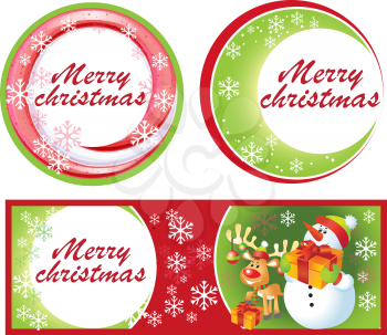 Christmas Greeting Card and labels. Vector