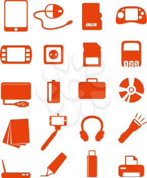 web media icons set, vector illustrations