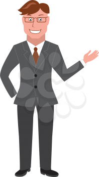 Cartoon illustration of a  young businessman