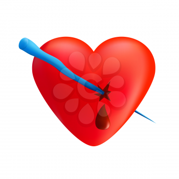 Royalty Free Clipart Image of a Pierced Heart