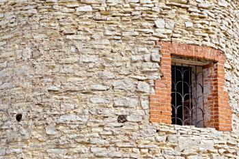 Wall and window of the tower stronghold Elabuga fort in Tatarstan, Russia. Built no later than the 12th century