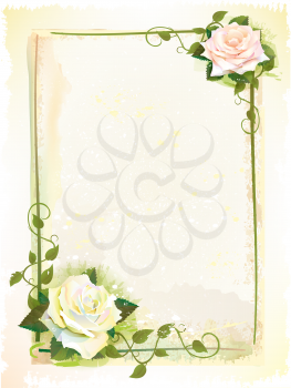 Royalty Free Clipart Image of a Frame With Roses