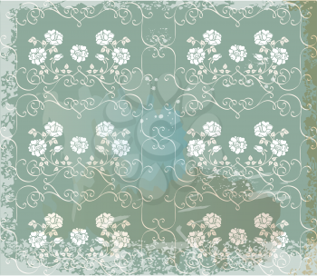 Royalty Free Clipart Image of a Green Rose Background