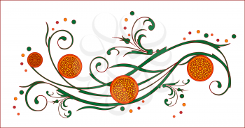 Royalty Free Clipart Image of a Citrus Design
