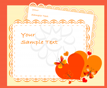 Royalty Free Clipart Image of a Frame With Hearts