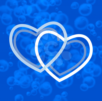 Royalty Free Clipart Image of Blue Hearts