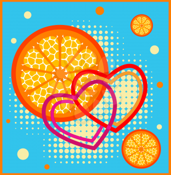 Royalty Free Clipart Image of an Abstract Citrus Background