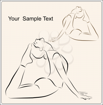 Royalty Free Clipart Image of Women Practicing Yoga