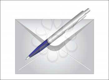 Royalty Free Clipart Image of an Envelope and Pen
