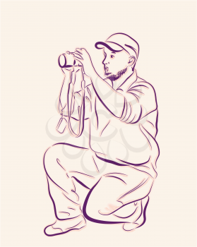 Royalty Free Clipart Image of a Photographer
