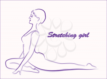 Royalty Free Clipart Image of a Woman Stretching