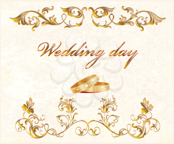 Royalty Free Clipart Image of a Wedding Card