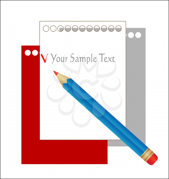 Royalty Free Clipart Image of a Pen and Paper