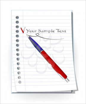 Royalty Free Clipart Image of Pen and Paper