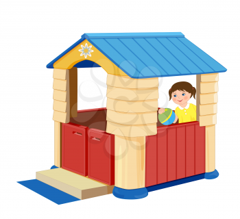 Playground for children. Illustration of toy house
