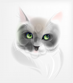 Portrait of the cat. Watercolor style.