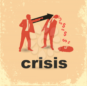 Royalty Free Clipart Image of a Financial Crisis Concept
