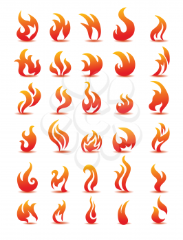Royalty Free Clipart Image of a Flame Icons